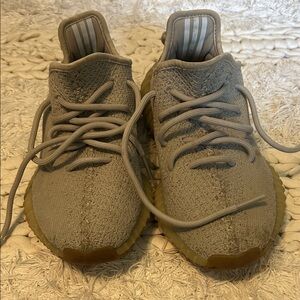 Yeezy Gray and Tan Sneakers